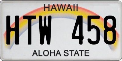 HI license plate HTW458