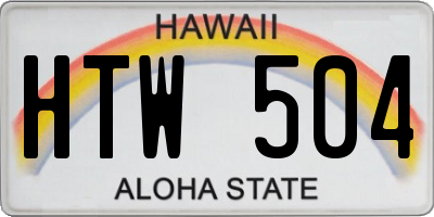HI license plate HTW504
