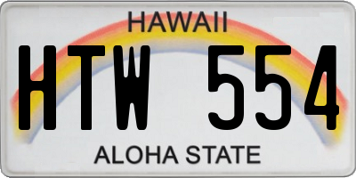 HI license plate HTW554