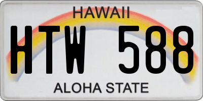 HI license plate HTW588