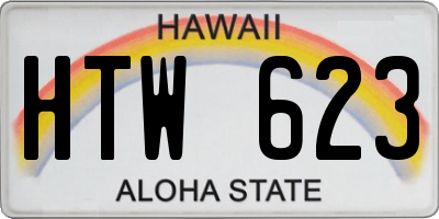 HI license plate HTW623