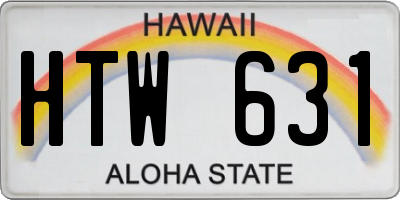 HI license plate HTW631