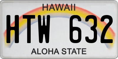 HI license plate HTW632
