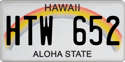 HI license plate HTW652