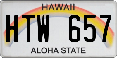 HI license plate HTW657