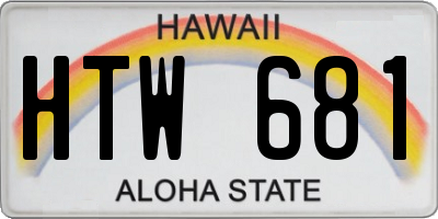 HI license plate HTW681