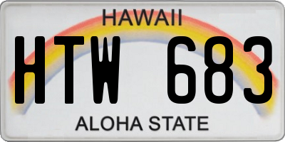 HI license plate HTW683