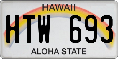 HI license plate HTW693
