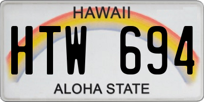 HI license plate HTW694