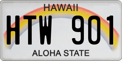 HI license plate HTW901
