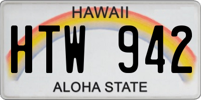 HI license plate HTW942