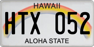 HI license plate HTX052
