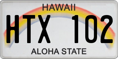 HI license plate HTX102