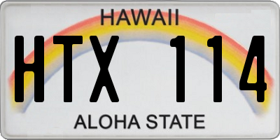 HI license plate HTX114