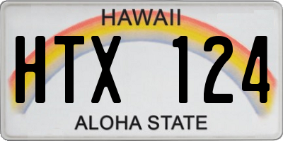 HI license plate HTX124