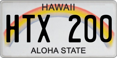 HI license plate HTX200