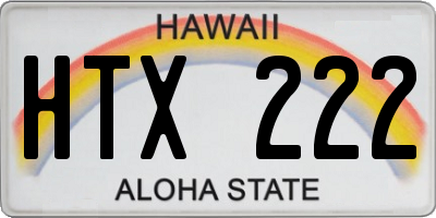 HI license plate HTX222