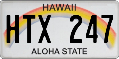 HI license plate HTX247