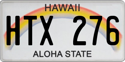HI license plate HTX276