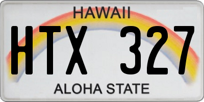 HI license plate HTX327
