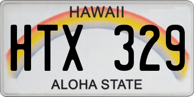 HI license plate HTX329