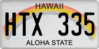 HI license plate HTX335