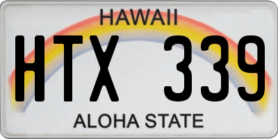 HI license plate HTX339
