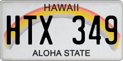 HI license plate HTX349