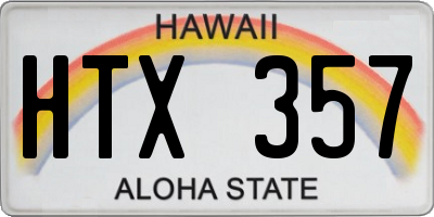 HI license plate HTX357