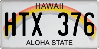 HI license plate HTX376