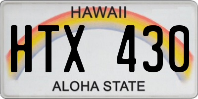 HI license plate HTX430