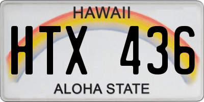 HI license plate HTX436