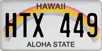 HI license plate HTX449
