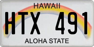 HI license plate HTX491