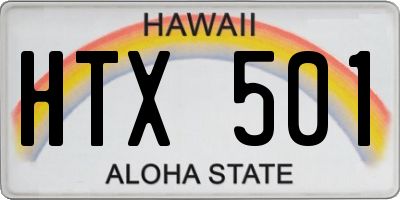 HI license plate HTX501
