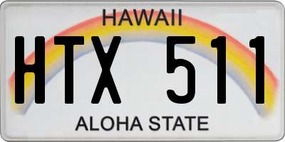 HI license plate HTX511