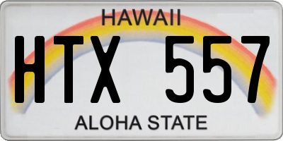 HI license plate HTX557