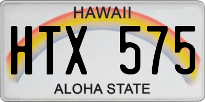 HI license plate HTX575