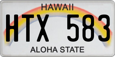 HI license plate HTX583