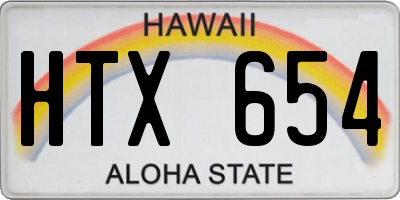 HI license plate HTX654