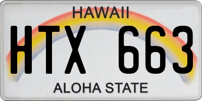 HI license plate HTX663