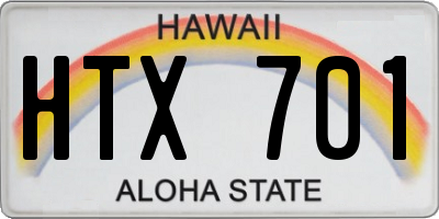 HI license plate HTX701