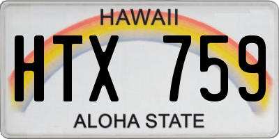 HI license plate HTX759