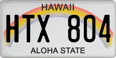 HI license plate HTX804
