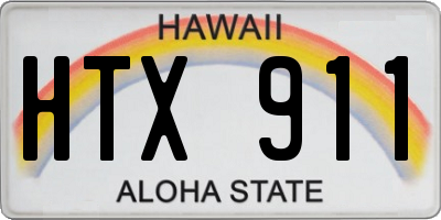 HI license plate HTX911