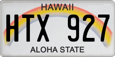 HI license plate HTX927