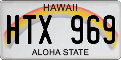 HI license plate HTX969