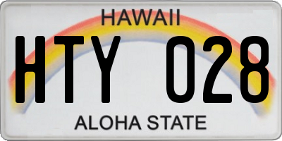 HI license plate HTY028