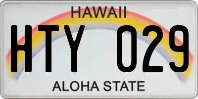 HI license plate HTY029