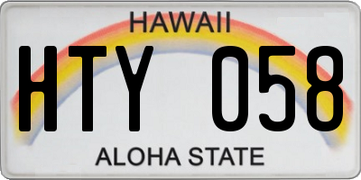HI license plate HTY058